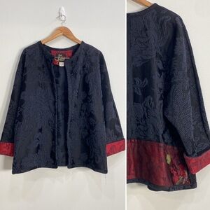 So Aida! Art to Wear Boho Jacket Oversized Women's Small Rare Rose